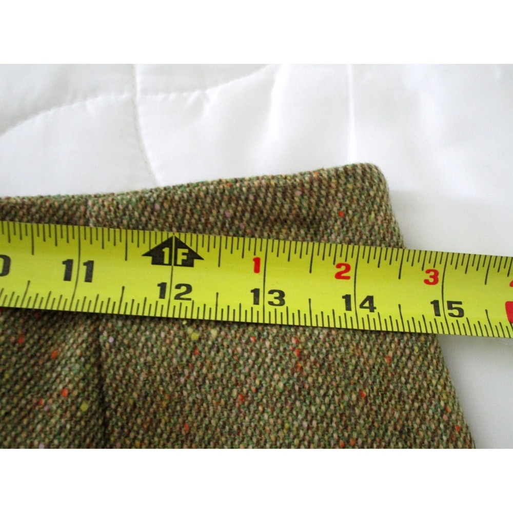 Kenzo Jungle Vintage 80s Green Embroidered Pencil Midi Wool Skirt 38 Tree Art - Picture 7 of 8